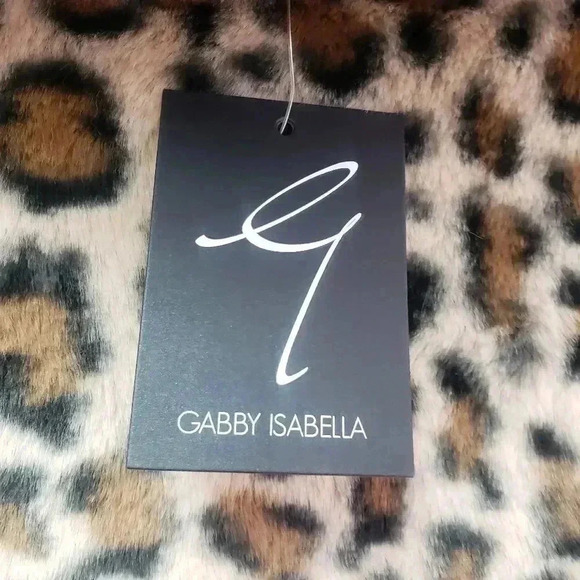 Gabby Isabella Faux Fur Animal Print Reversible Coat - Picture 5 of 5